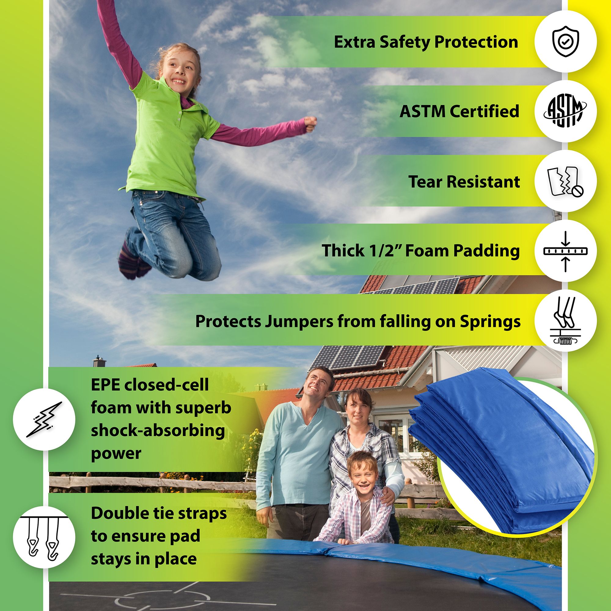 Upper Bounce Super Spring Cover Round Trampoline Safety Pad product image