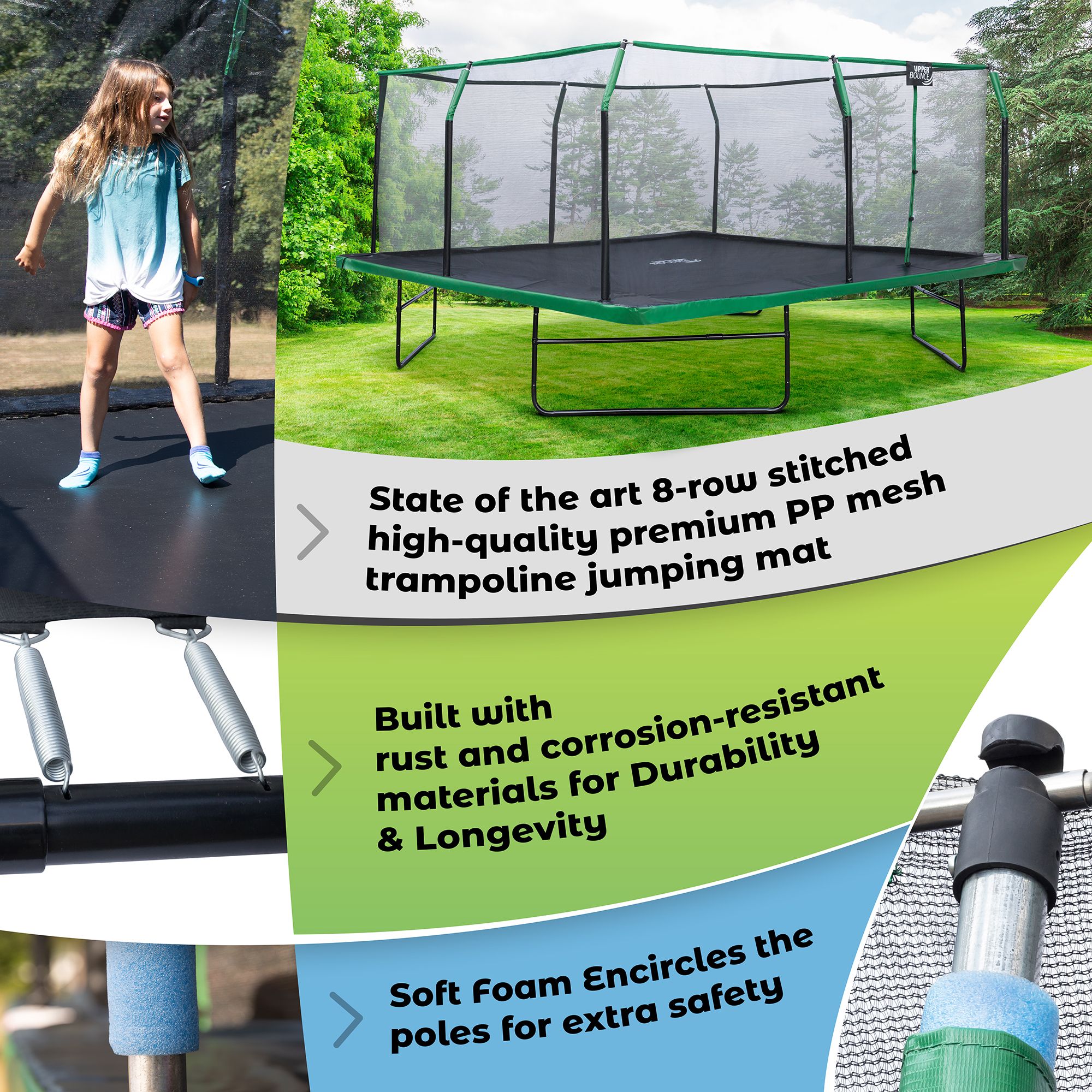 Upper Bounce 12 Foot Square Trampoline Set product image