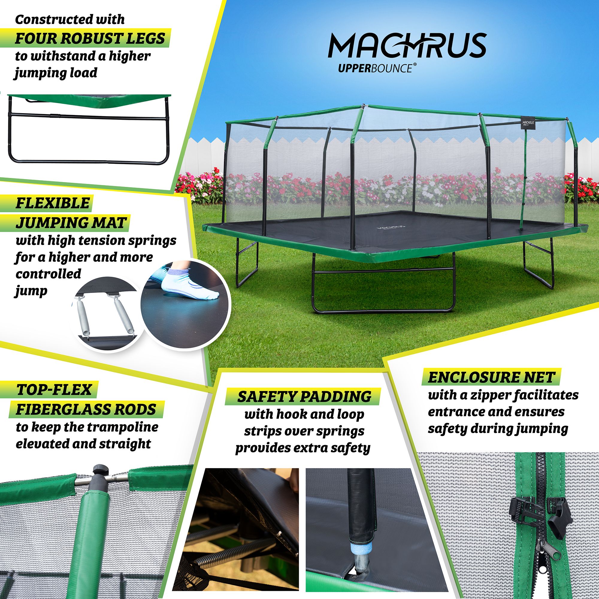 Upper Bounce 12 Foot Square Trampoline Set product image