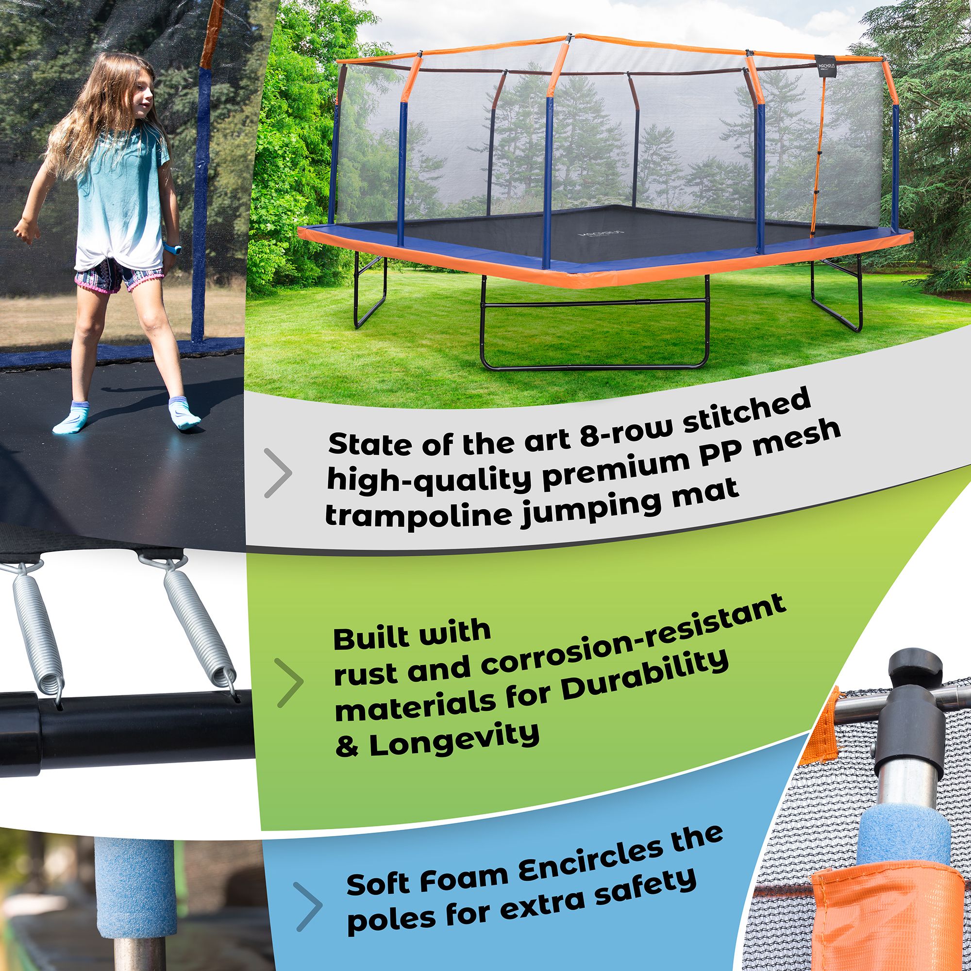 Upper Bounce 16 Foot Square Trampoline Set product image
