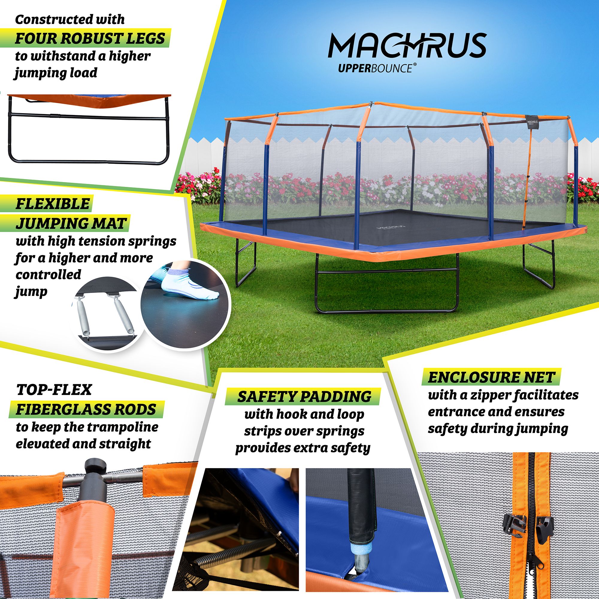 Upper Bounce 16 Foot Square Trampoline Set product image