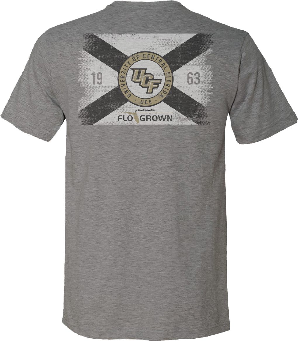 FloGrown Men's UCF Knights Grey Washed Flag T-Shirt