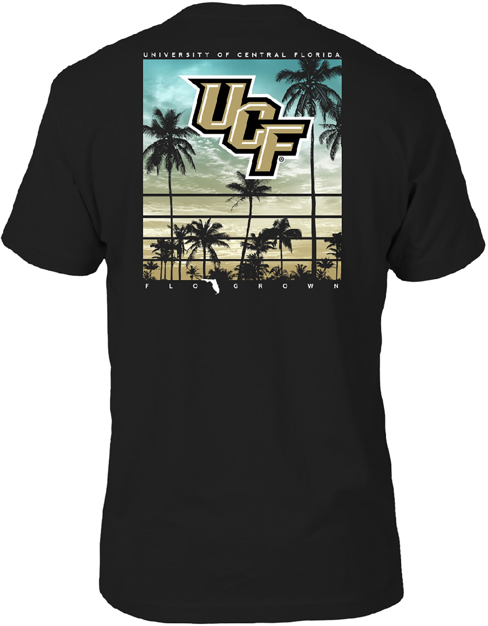 FloGrown Men's UCF Knights Black Sunset Post T-Shirt