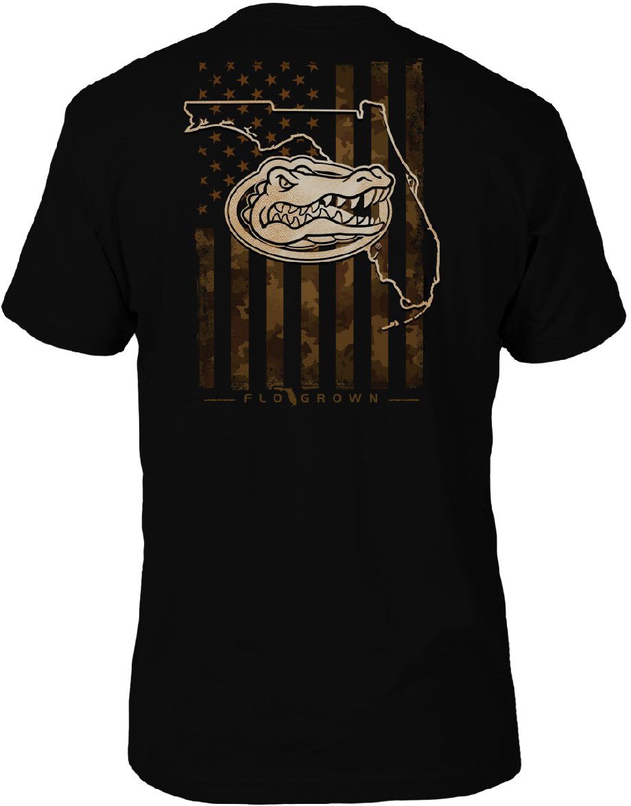 FloGrown Men's Florida Gators Camo Flag Black T-Shirt product image