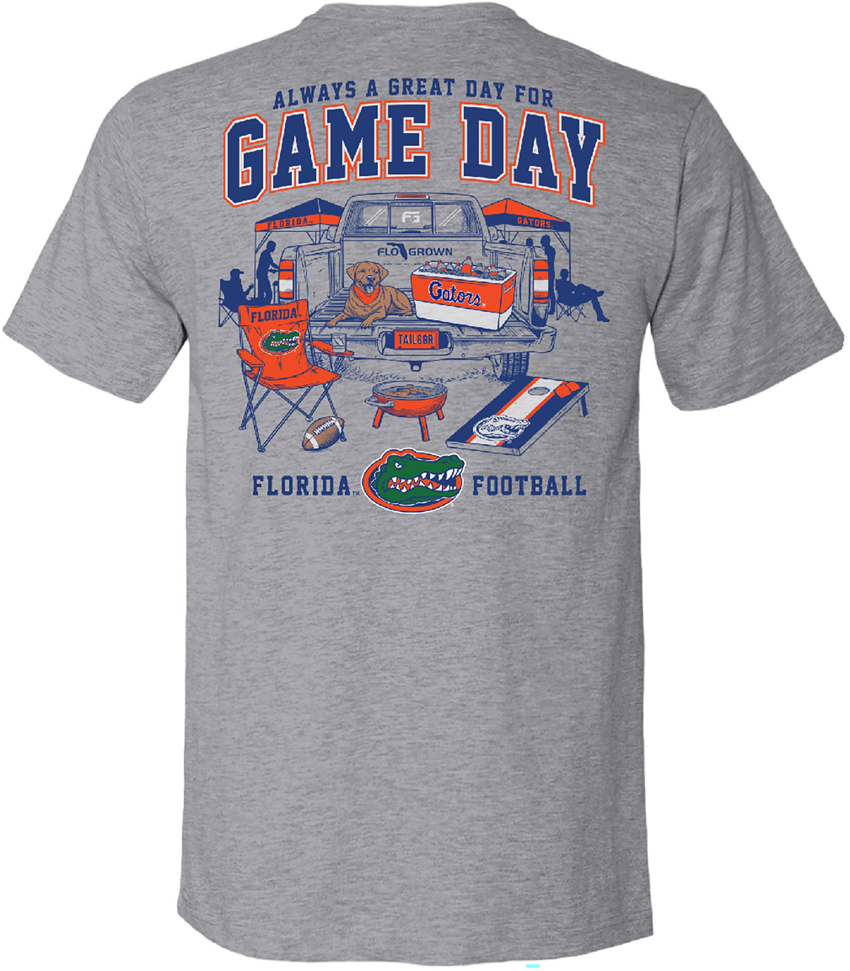 FloGrown Men's Florida Gators Heather Gray Game Day Tailgate Short Sleeve T-Shirt product image