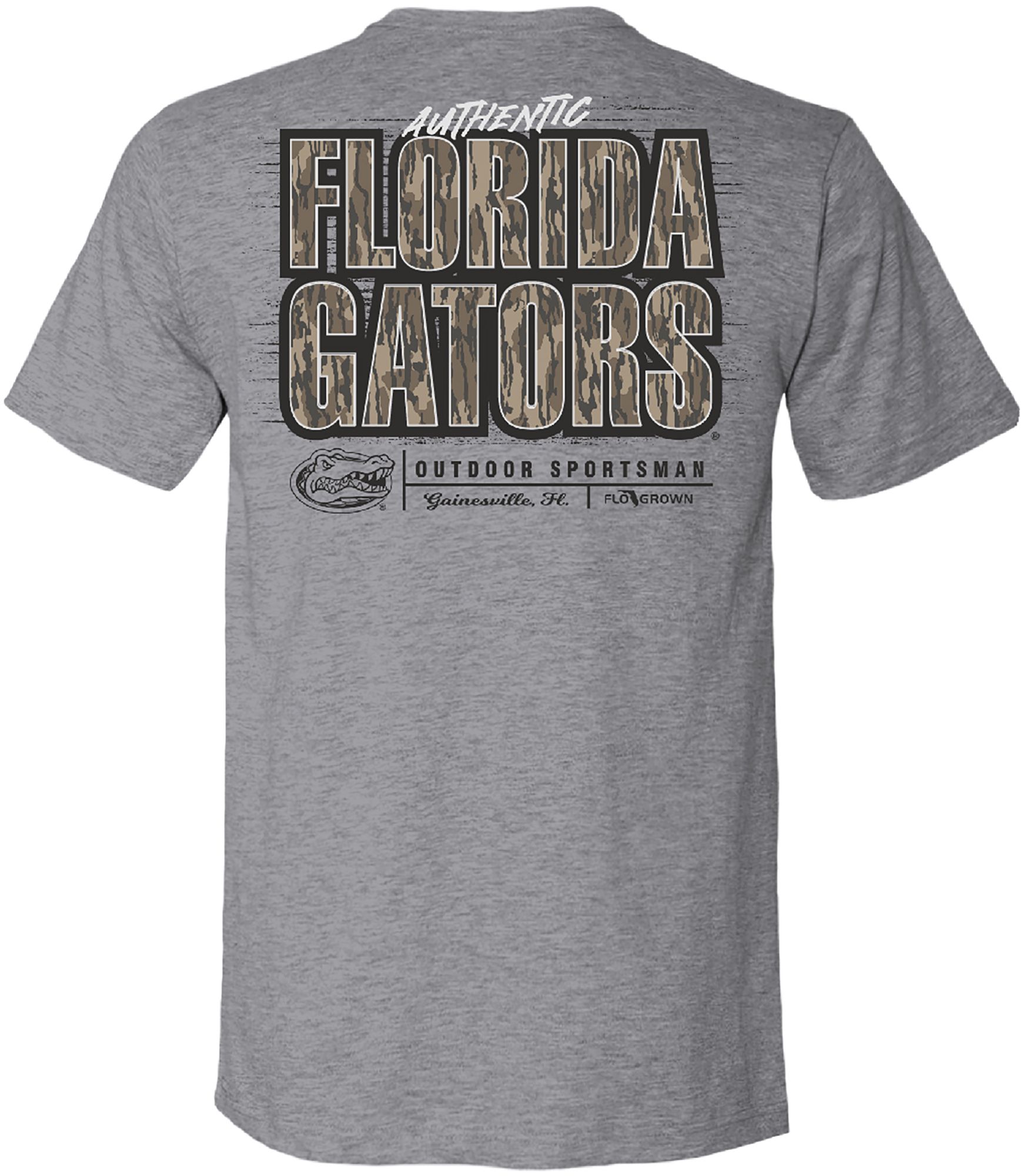 FloGrown Men's Florida Gators Heather Gray Woodland Stack Short Sleeve T-Shirt product image