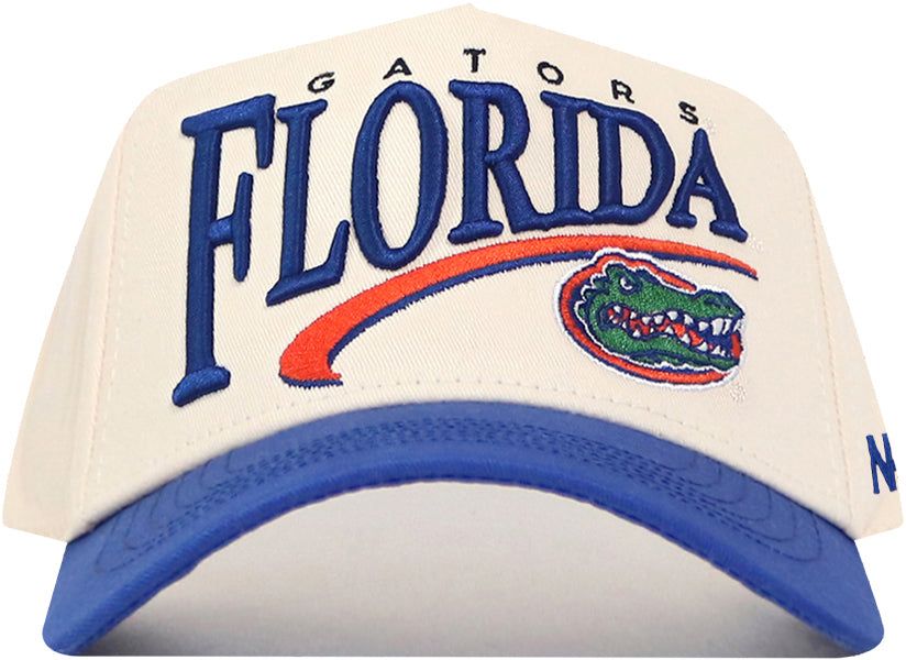 No Rivals Adult Florida Gators Cream and Blue Stride Snapback Adjustable Hat