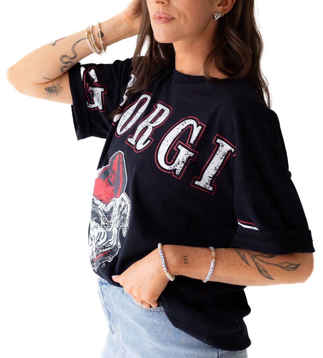 Gameday Social Women's Georgia Bulldogs Washed Black The Band Short Sleeve T-Shirt product image