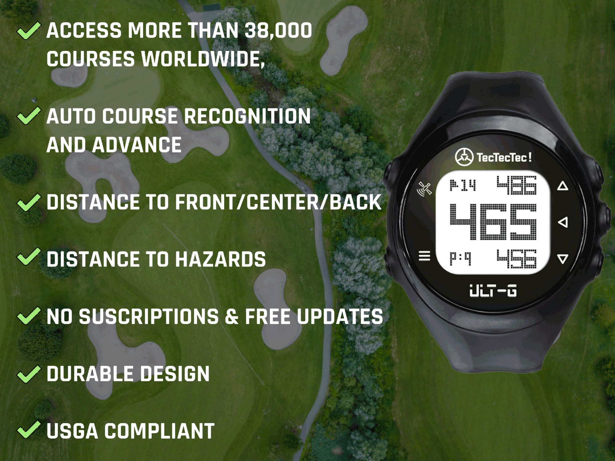 TecTecTec! ULT-G Golf GPS Watch product image