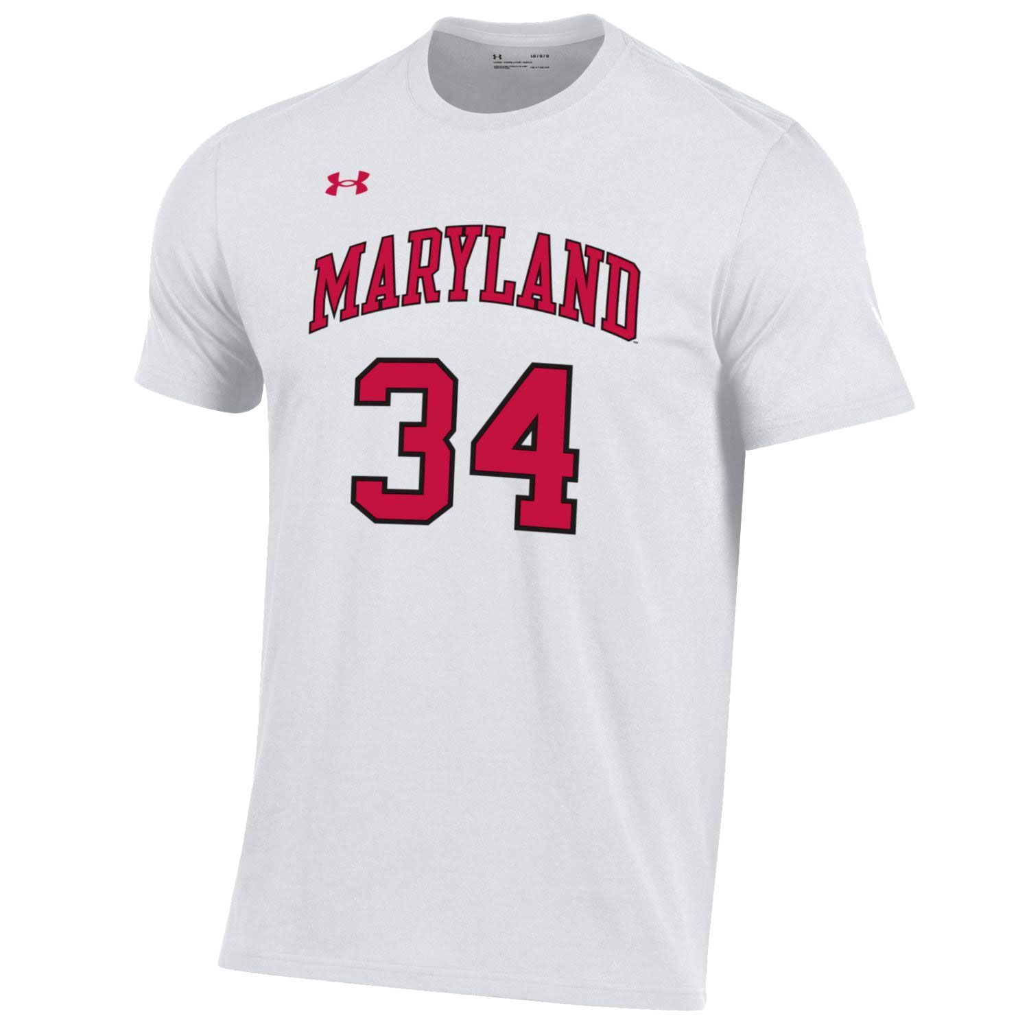 Under Armour Men's Maryland Terrapins Len Bias #34 White Performance T-Shirt