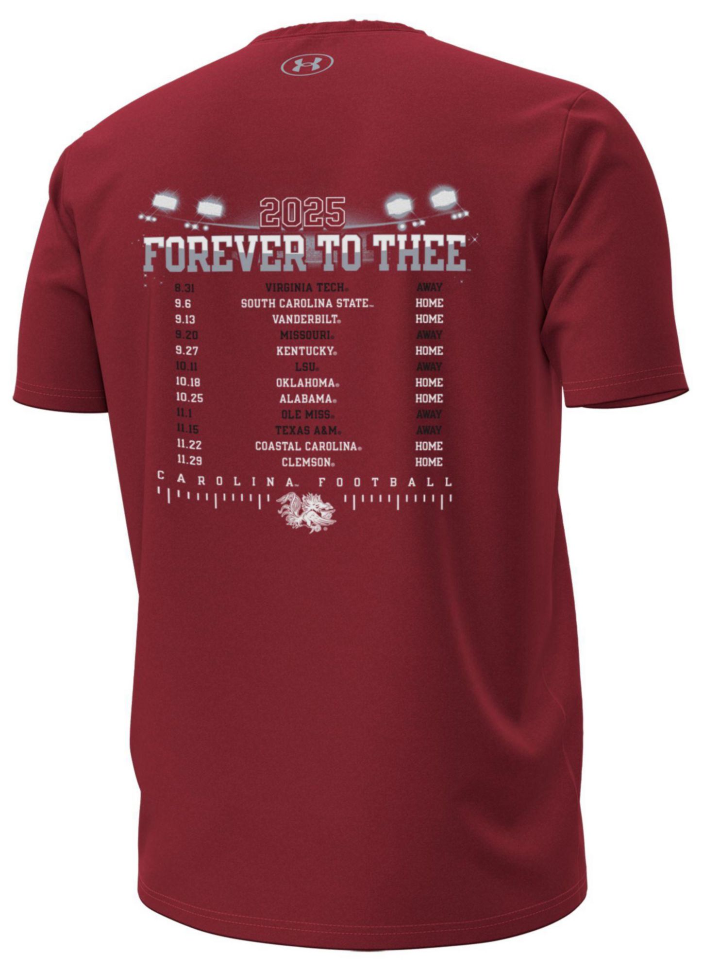 Under Armour Men's South Carolina Gamecocks 2025 Cardinal Football Schedule T-Shirt product image