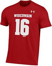 Under Armour Men's Wisconsin Badgers Russell Wilson #16 Red Performance T-Shirt product image