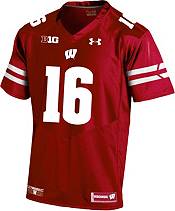 Under Armour Men's Wisconsin Badgers Red #16 Russell Wilson Replica Jersey product image