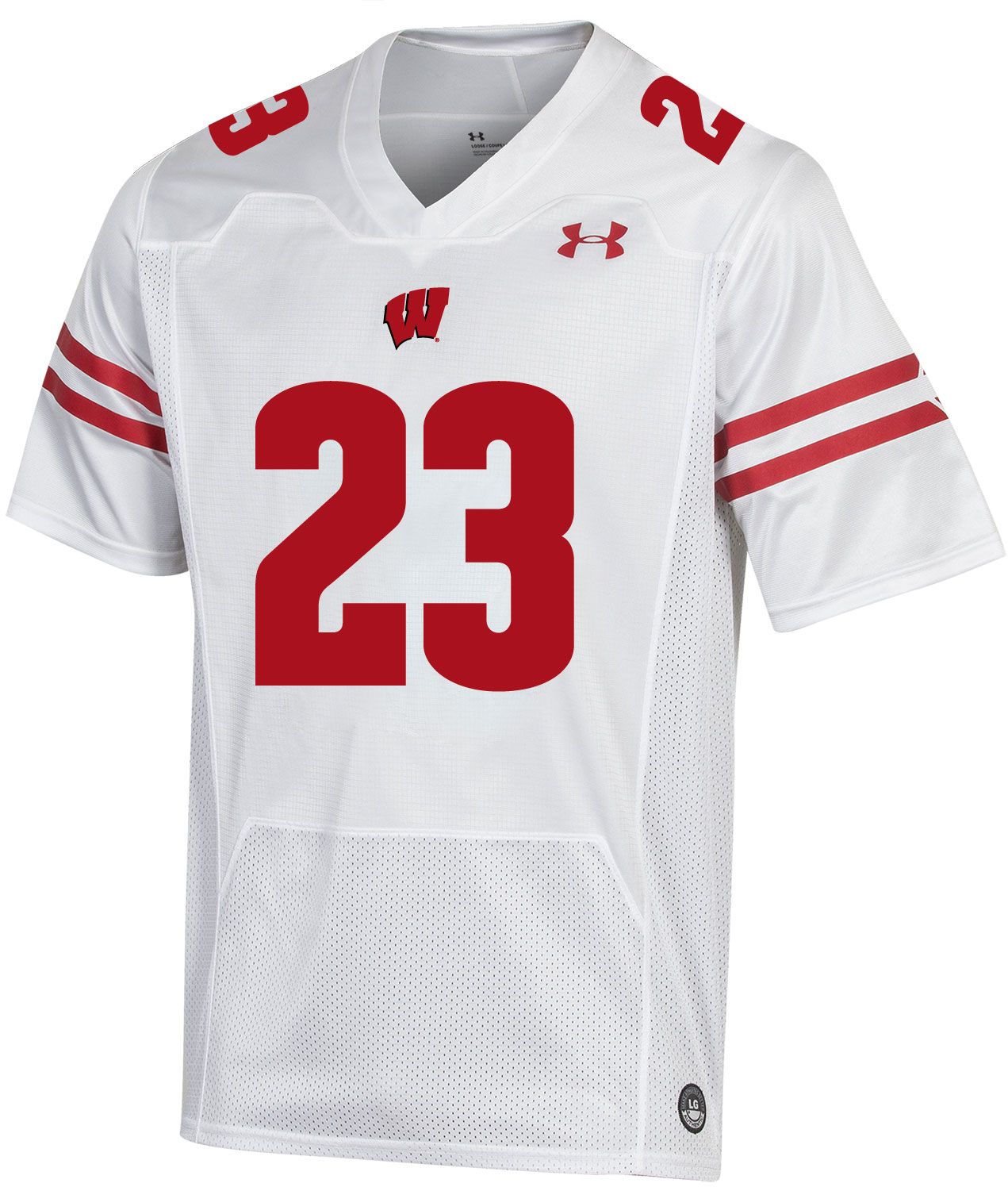 Under Armour Men's Wisconsin Badgers Jonathan Taylor #23 White Replica Football Jersey