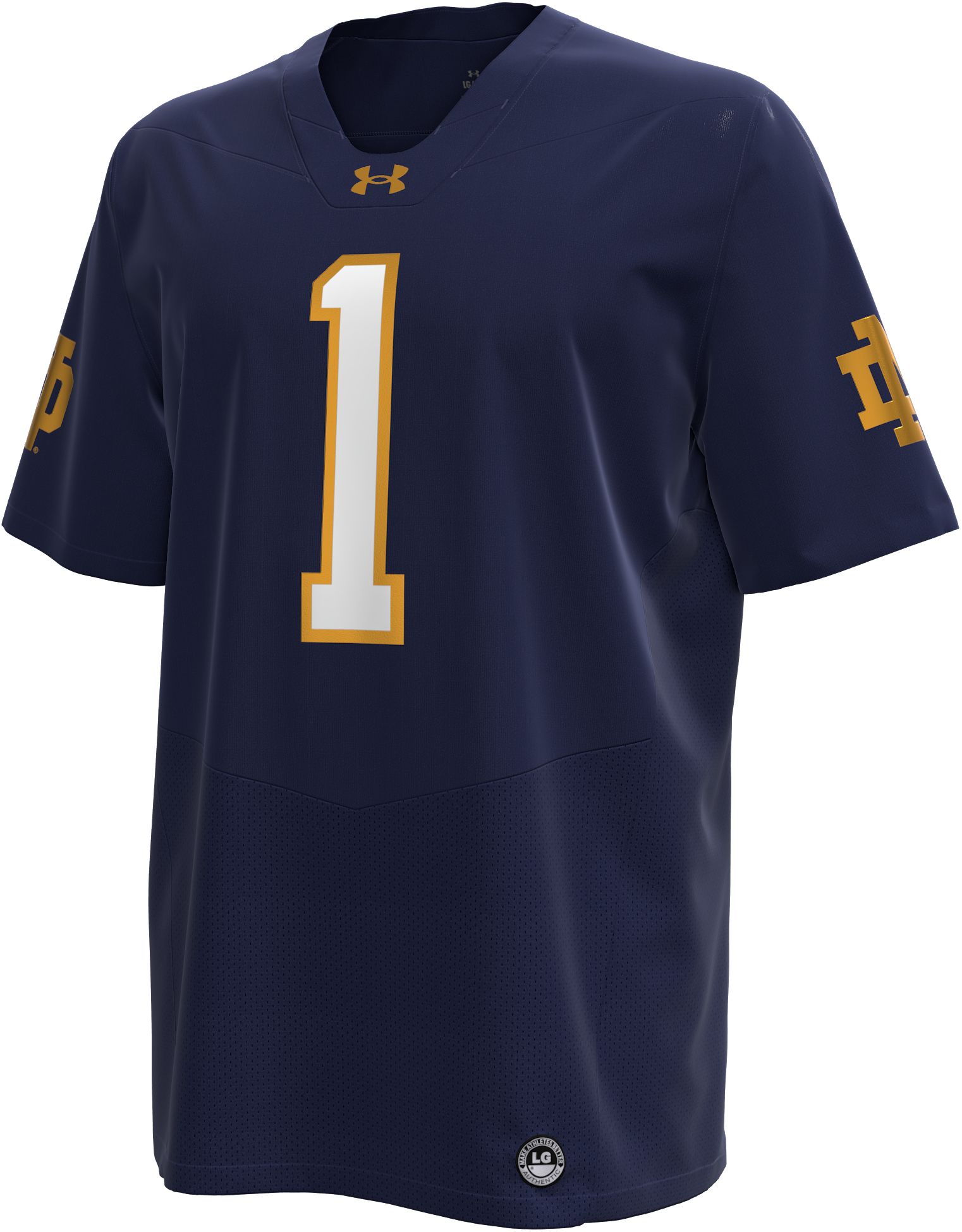 Under Armour Men's Notre Dame Fighting Irish #1 Navy Replica Home Football Jersey product image