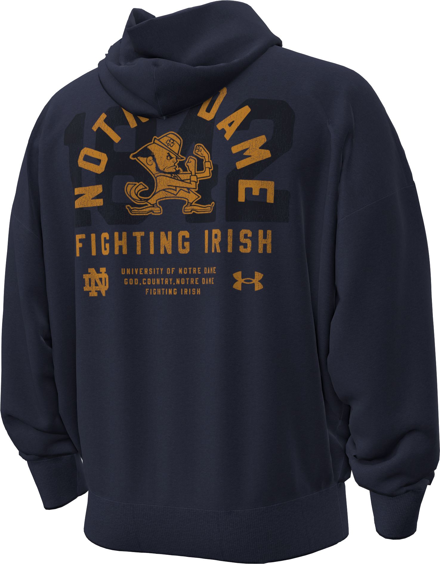 Under Armour Men's Notre Dame Fighting Irish Navy Icon Fleece Offseason Pullover Hoodie product image
