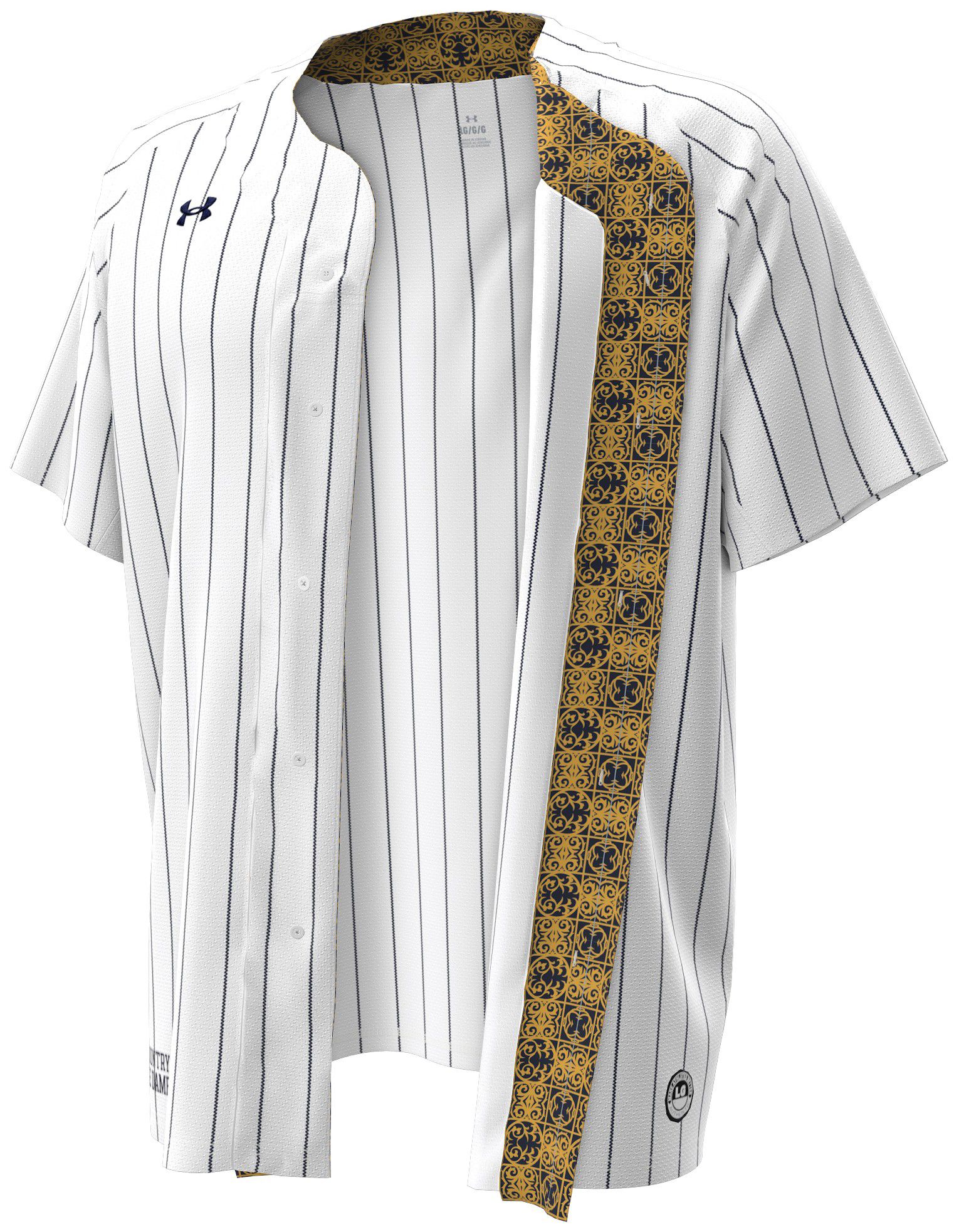 Under Armour Men's Notre Dame Fighting Irish White Replica Pinstripe Hockey Jersey product image
