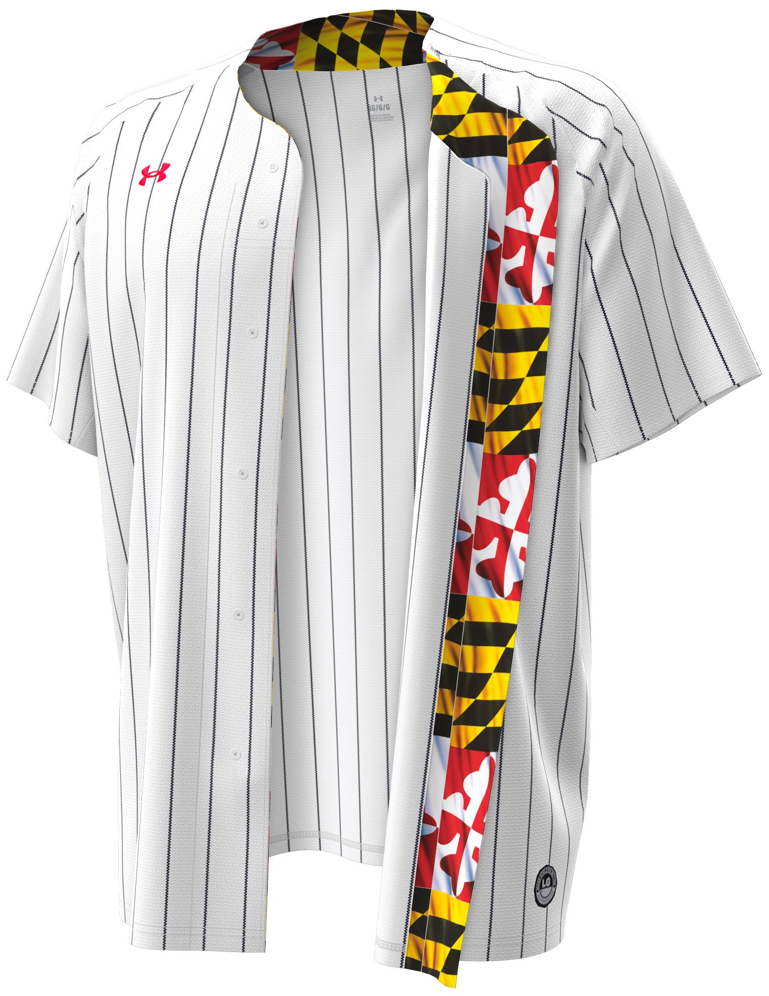 Under Armour Men's Maryland Terrapins White Pinstripe Replica Baseball Jersey product image