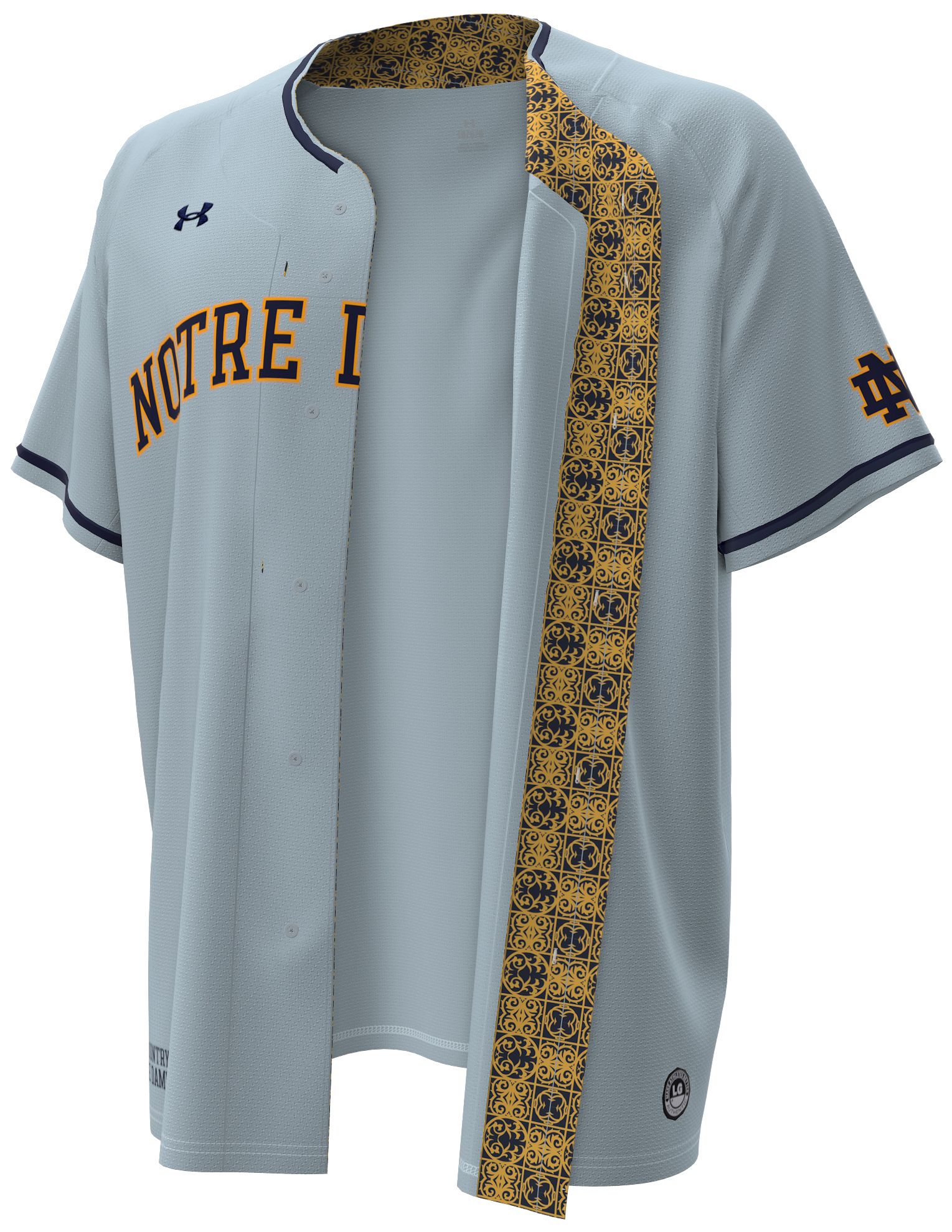 Under Armour Men's Notre Dame Fighting Irish Grey Alternate Replica Baseball Jersey product image