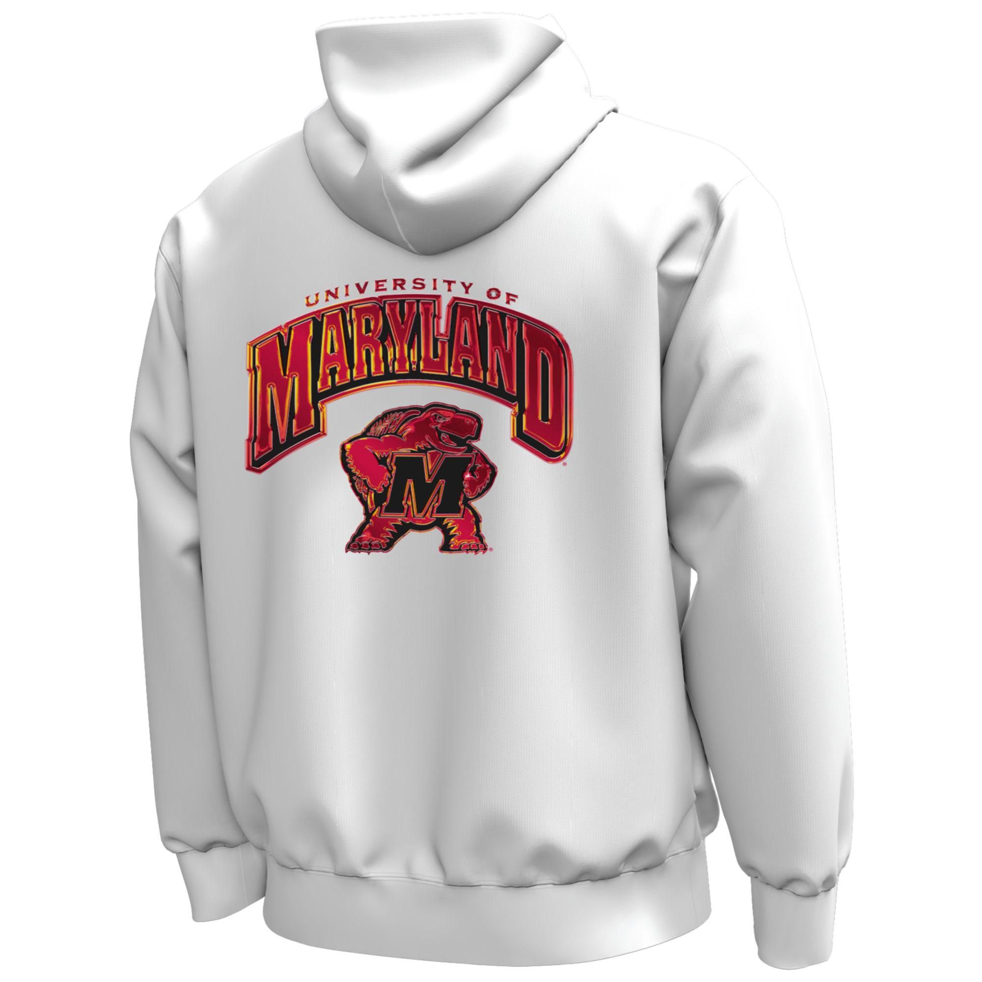Under Armour Men's Maryland Terrapins White Iridescent Icon Fleece Pullover Hoodie product image
