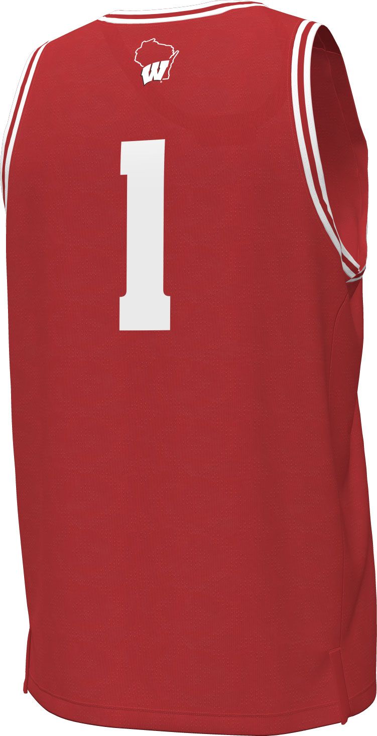 Under Armour Men's Wisconsin Badgers #1 Red Replica Basketball Jersey product image