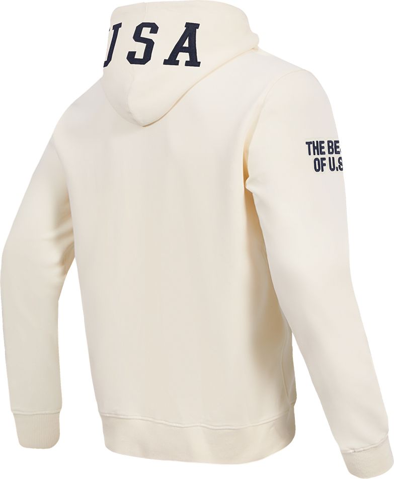 Pro Standard Adult USMNT Off White Full Zip Chenille Hoodie product image