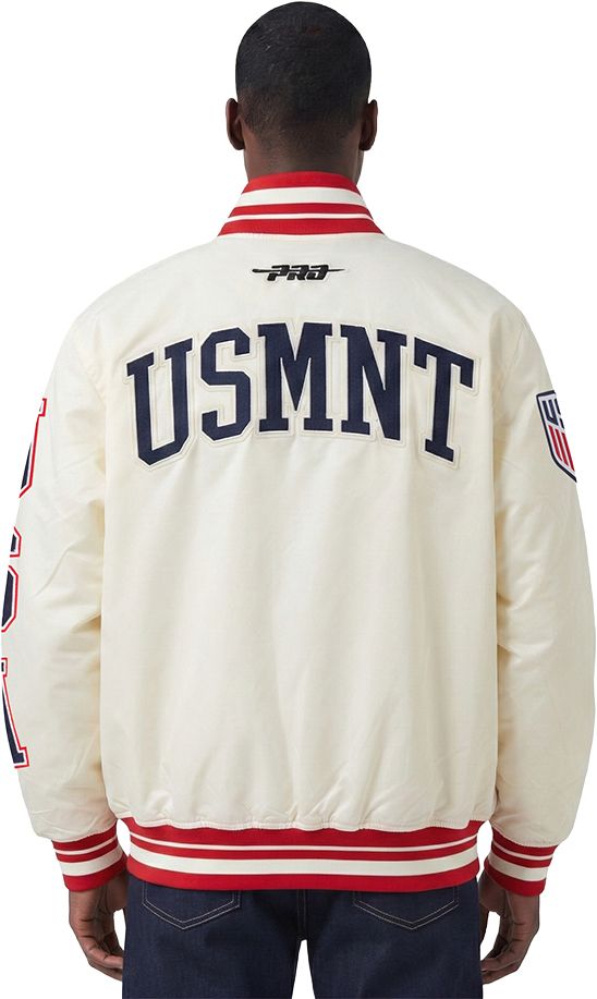 Pro Standard Adult USMNT Off White Chenille Satin Jacket product image