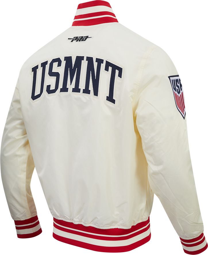 Pro Standard Adult USMNT Off White Chenille Satin Jacket product image