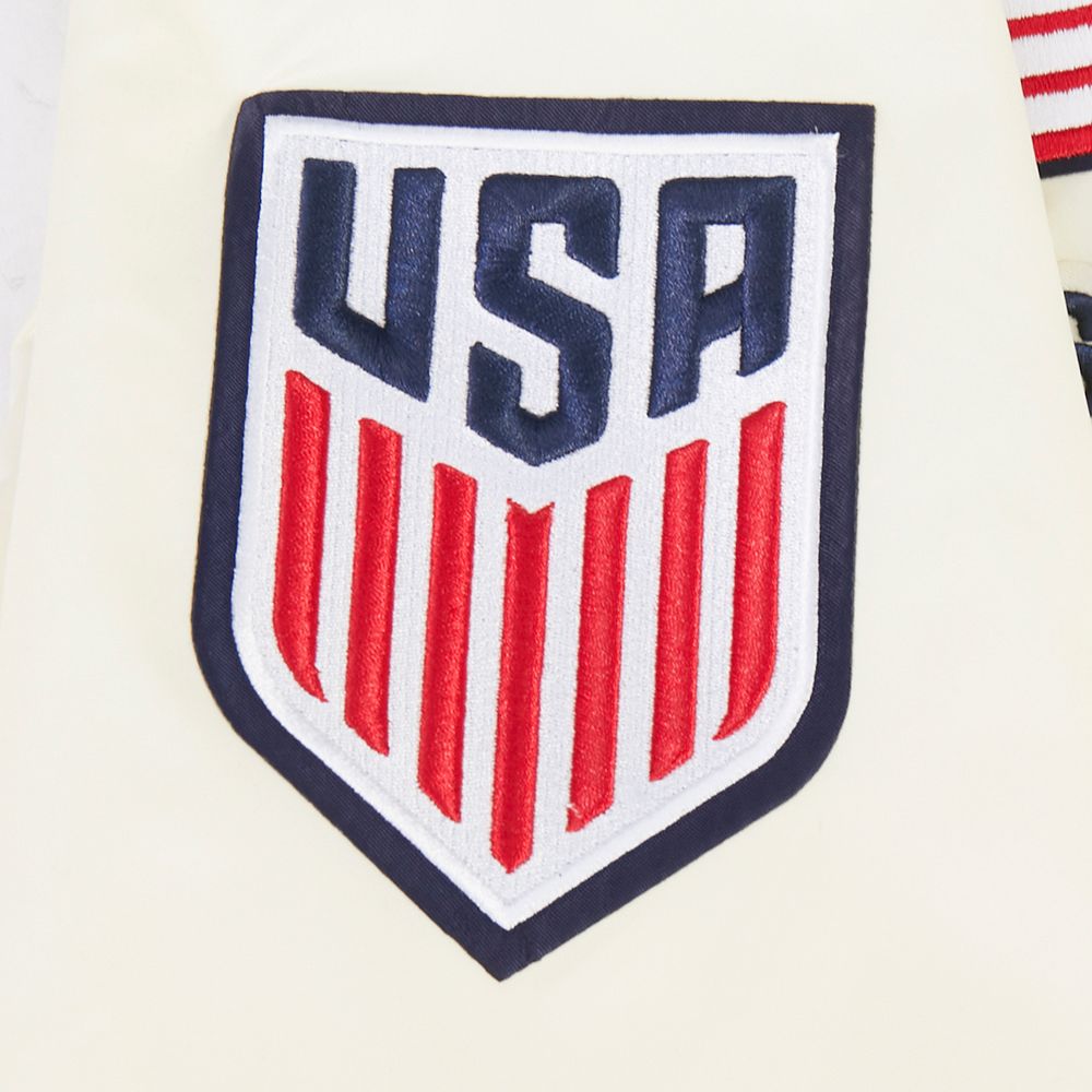 Pro Standard Adult USMNT Off White Chenille Satin Jacket product image