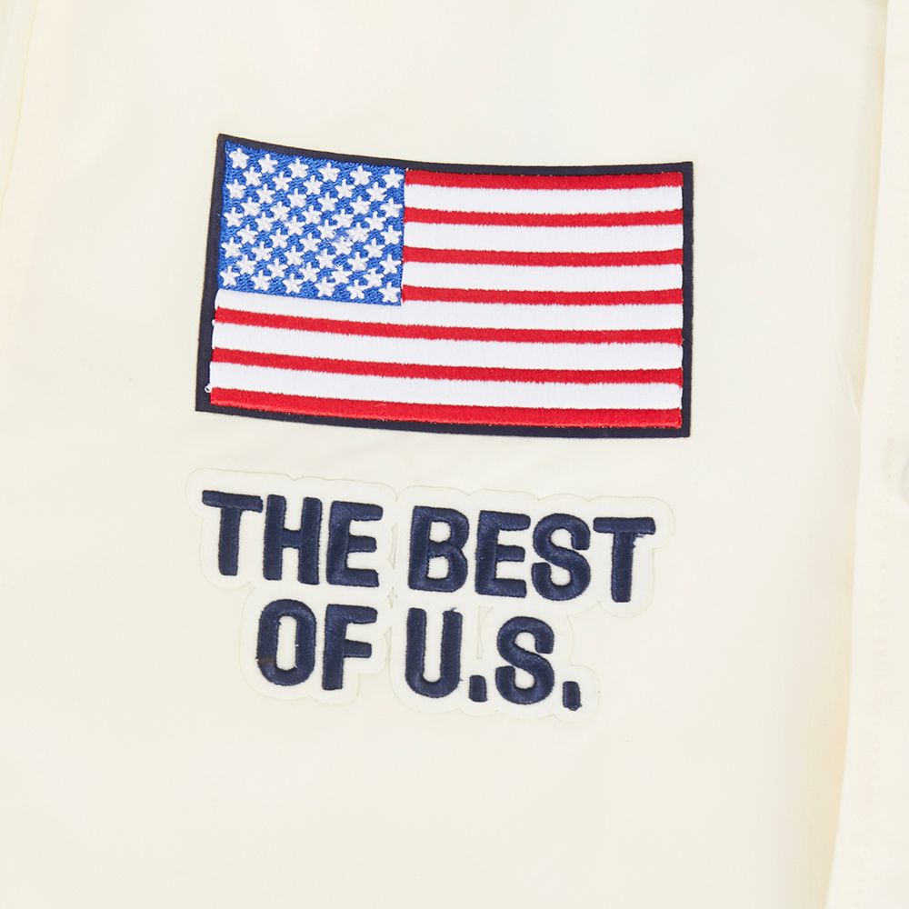 Pro Standard Adult USMNT Off White Chenille Satin Jacket product image