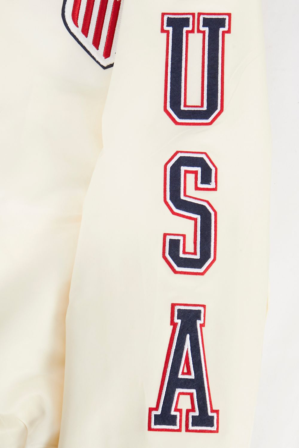 Pro Standard Adult USMNT Off White Chenille Satin Jacket product image