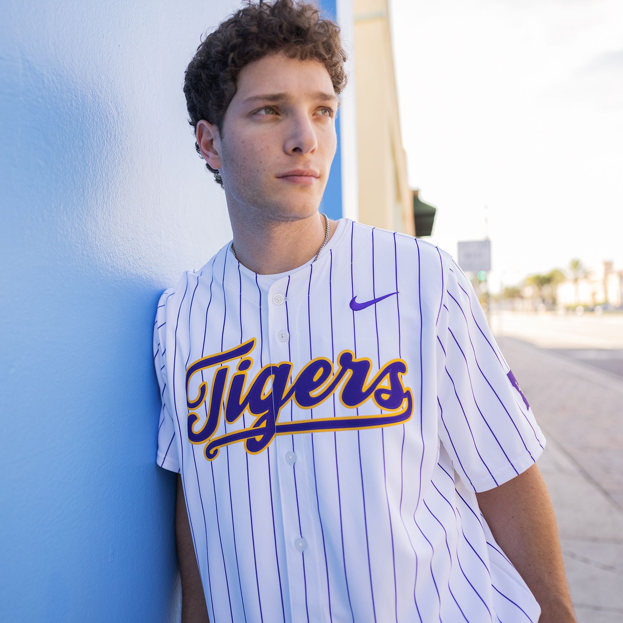 Nike Men's LSU Tigers White Baseball Replica Jersey product image