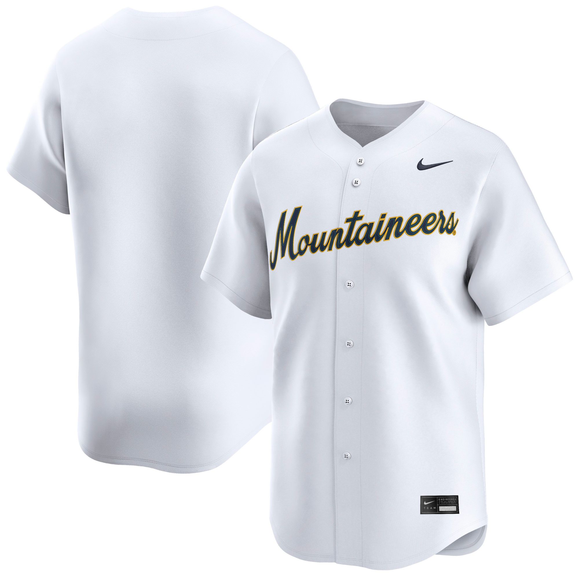 Nike Men's West Virginia Mountaineers White Baseball Jersey product image
