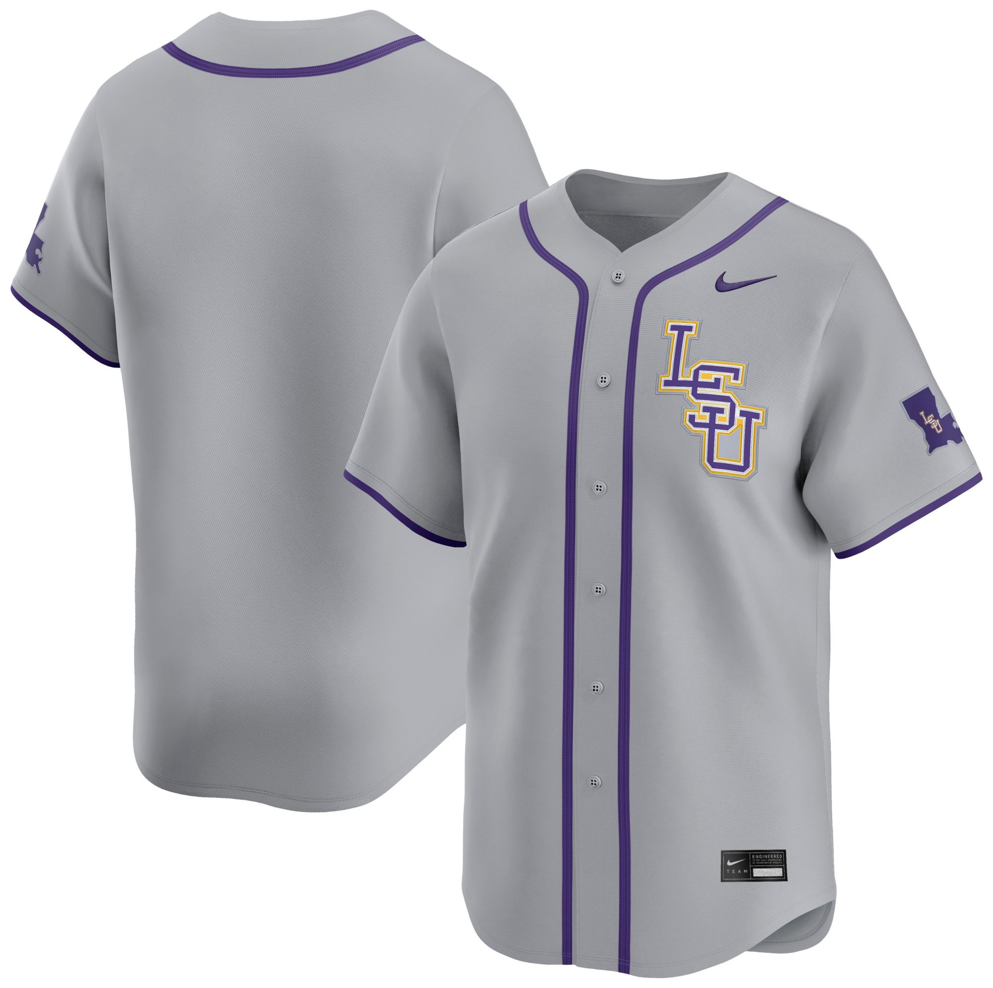 Nike Men's LSU Tigers Grey Baseball Jersey product image