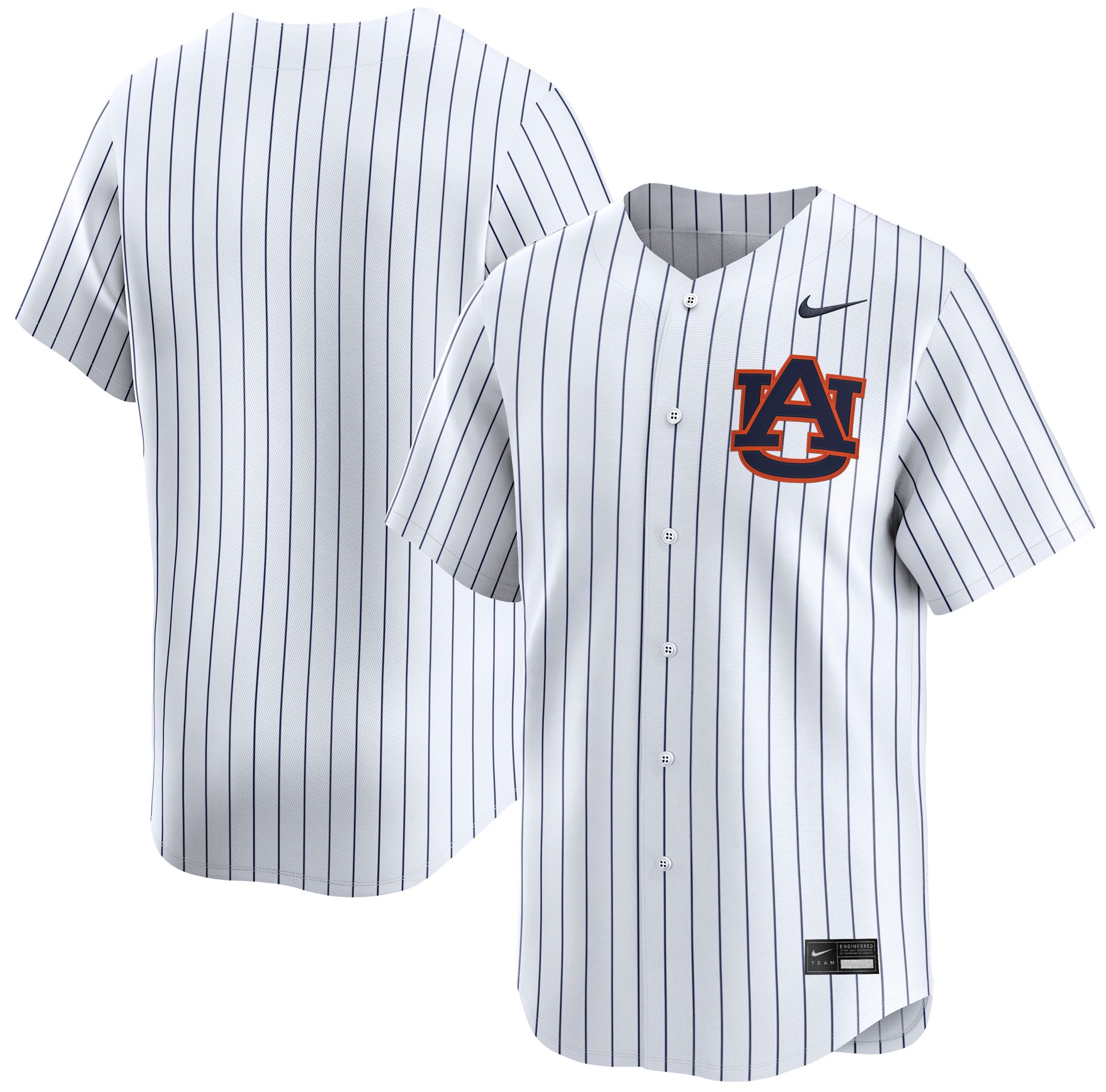 Nike Adult Auburn Tigers Pinstripe White Replica Baseball Jersey product image