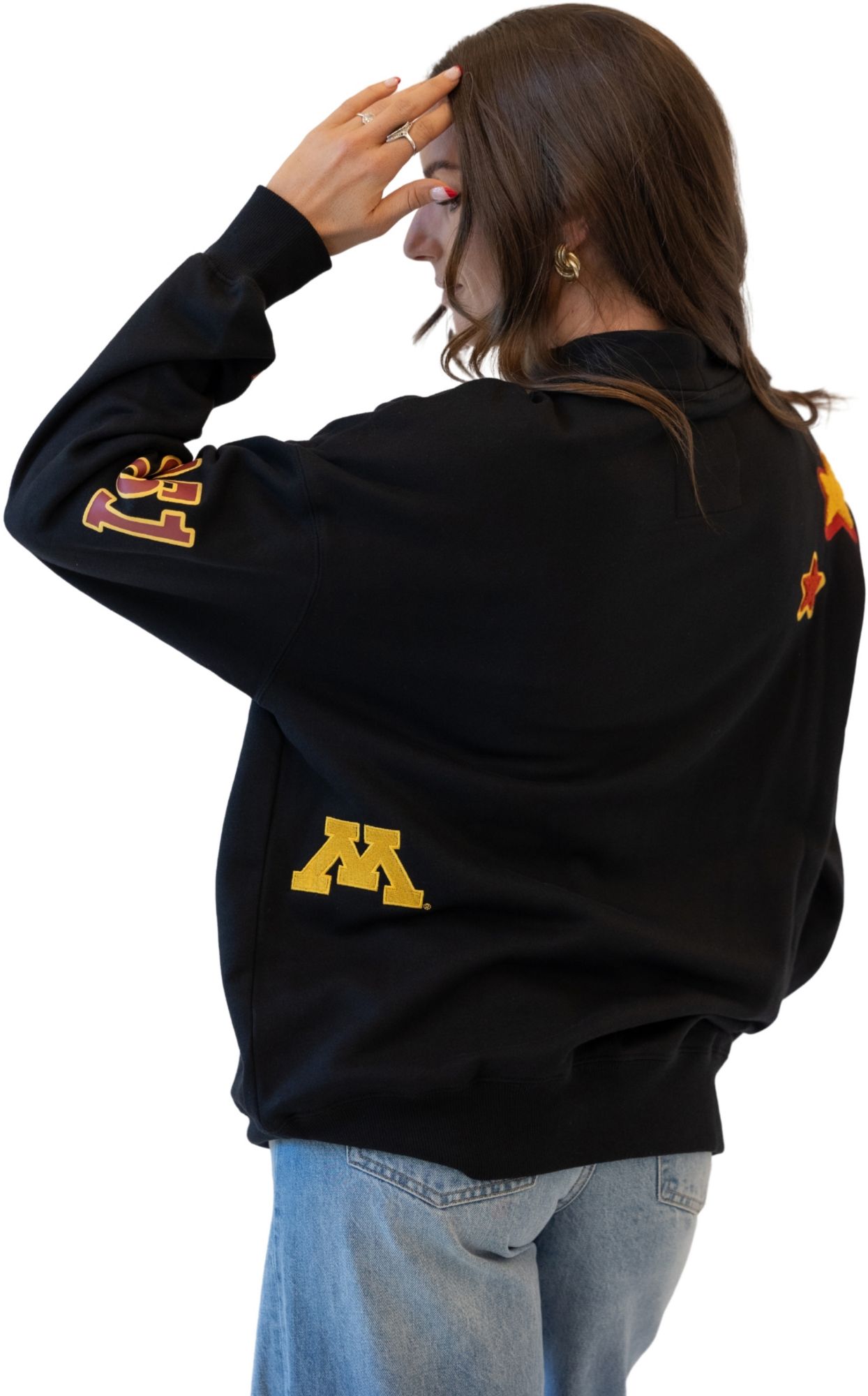 Gameday Social Women's Minnesota Golden Gophers Black All Over Scatter Crewneck Sweatshirt product image