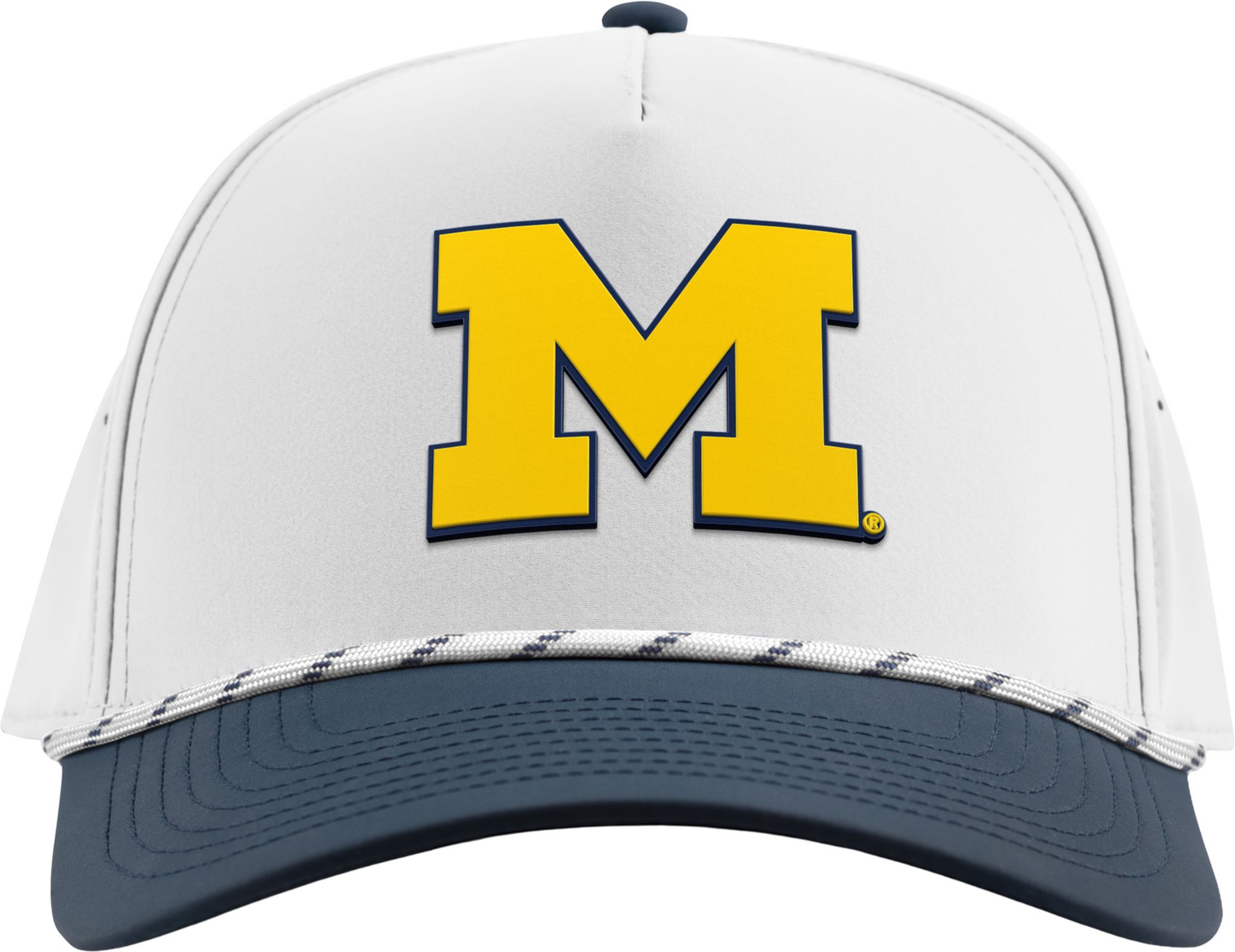 Branded Bills Adult Michigan Wolverines White Block Rope Adjustable Snapback Hat product image