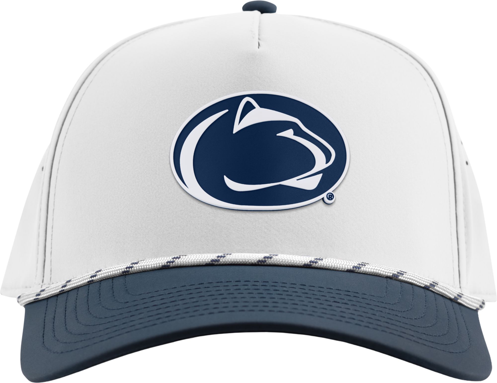 Branded Bills Adult Penn State Nittany Lions White and Navy Logo Rope Snapback Adjustable Hat product image