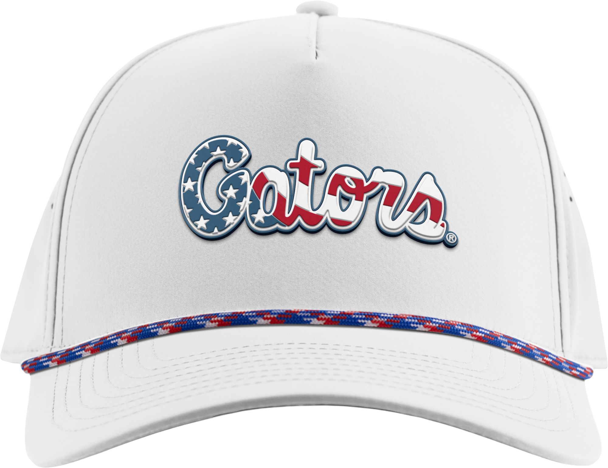 Branded Bills Adult Florida Gators White Stars & Stripes Five Panel Rope Adjustable Snapback Hat product image
