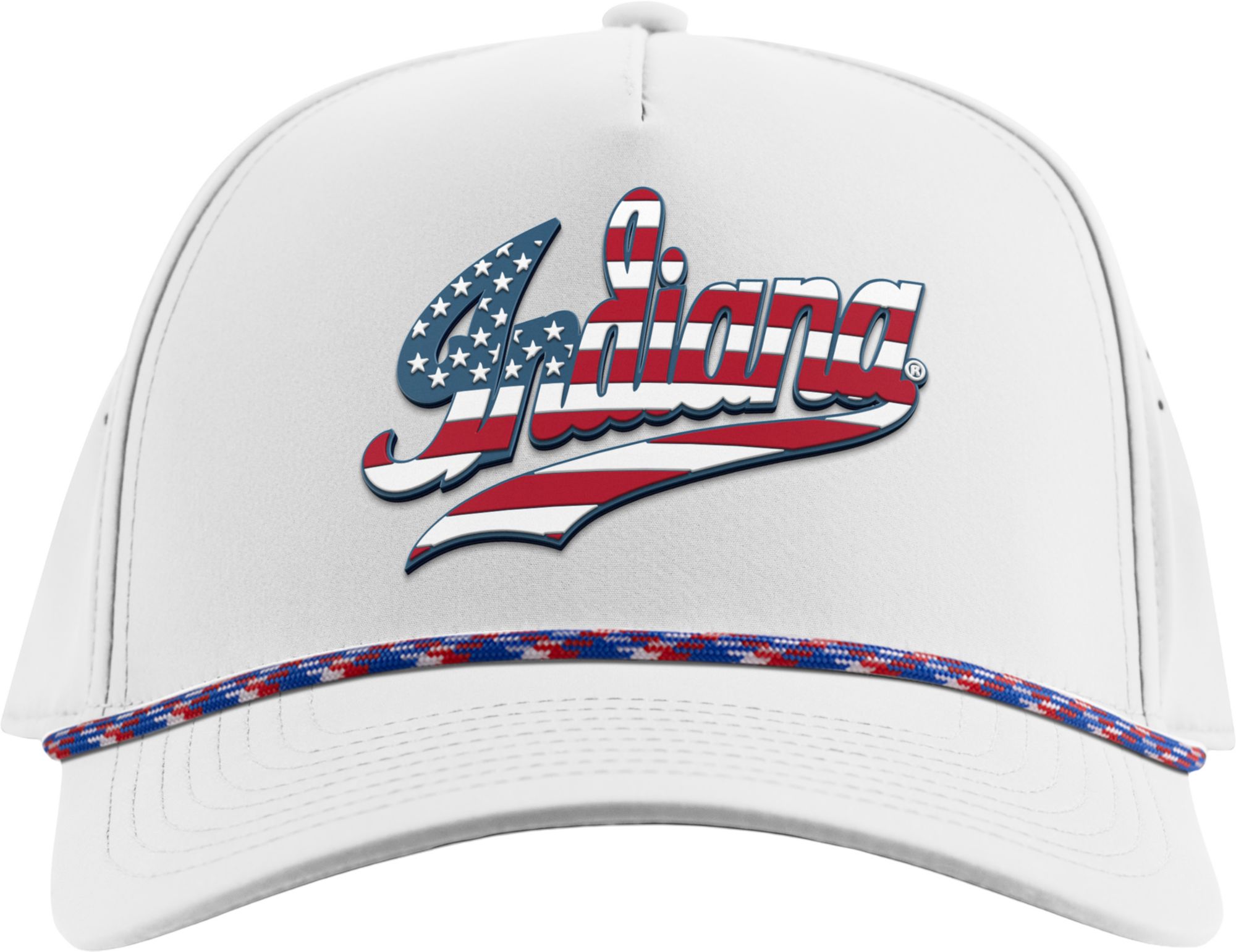 Branded Bills Adult Indiana Hoosiers White Stars & Stripes Five Panel Rope Adjustable Snapback Hat product image
