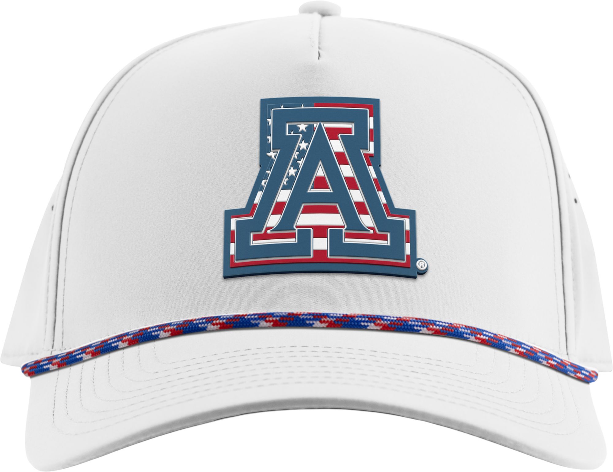 Branded Bills Adult Arizona Wildcats White Stars & Stripes Five Panel Rope Adjustable Snapback Hat product image