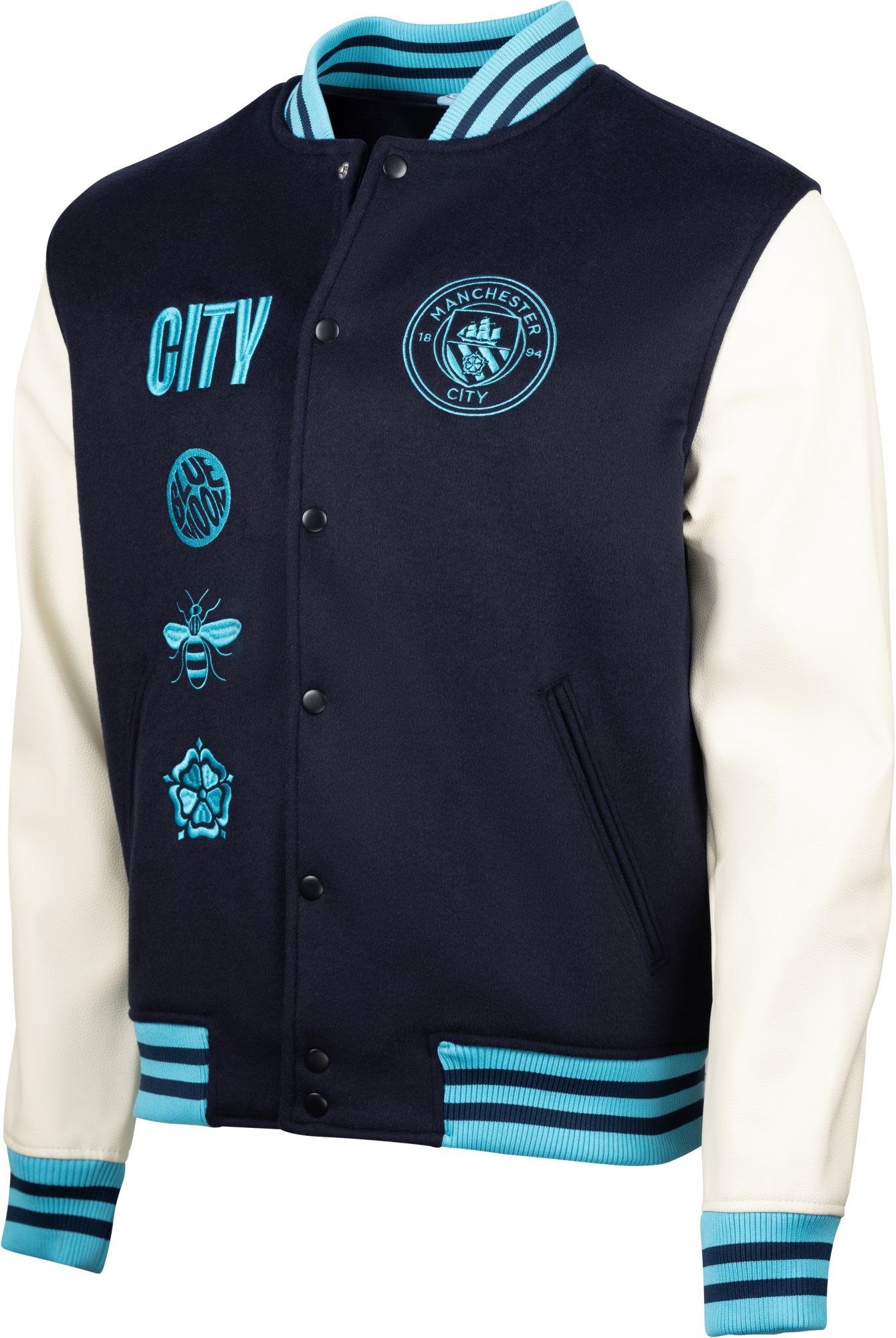Sport Design Sweden Adult Manchester City 2023-2024 Varsity Navy Button-Up Jacket product image