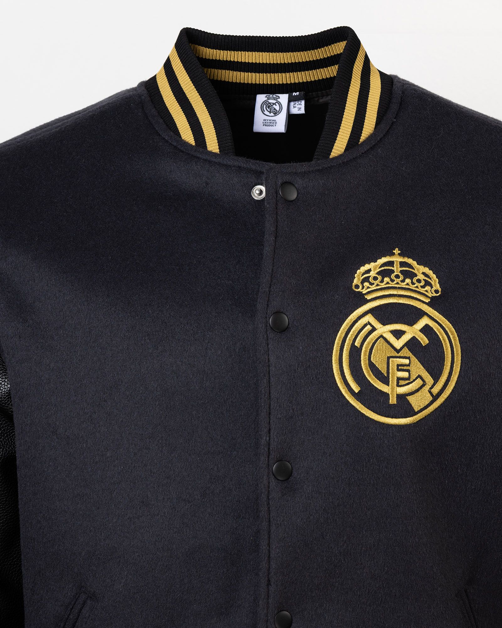 Sport Design Sweden Men's Real Madrid Black Script Varsity Jacket product image