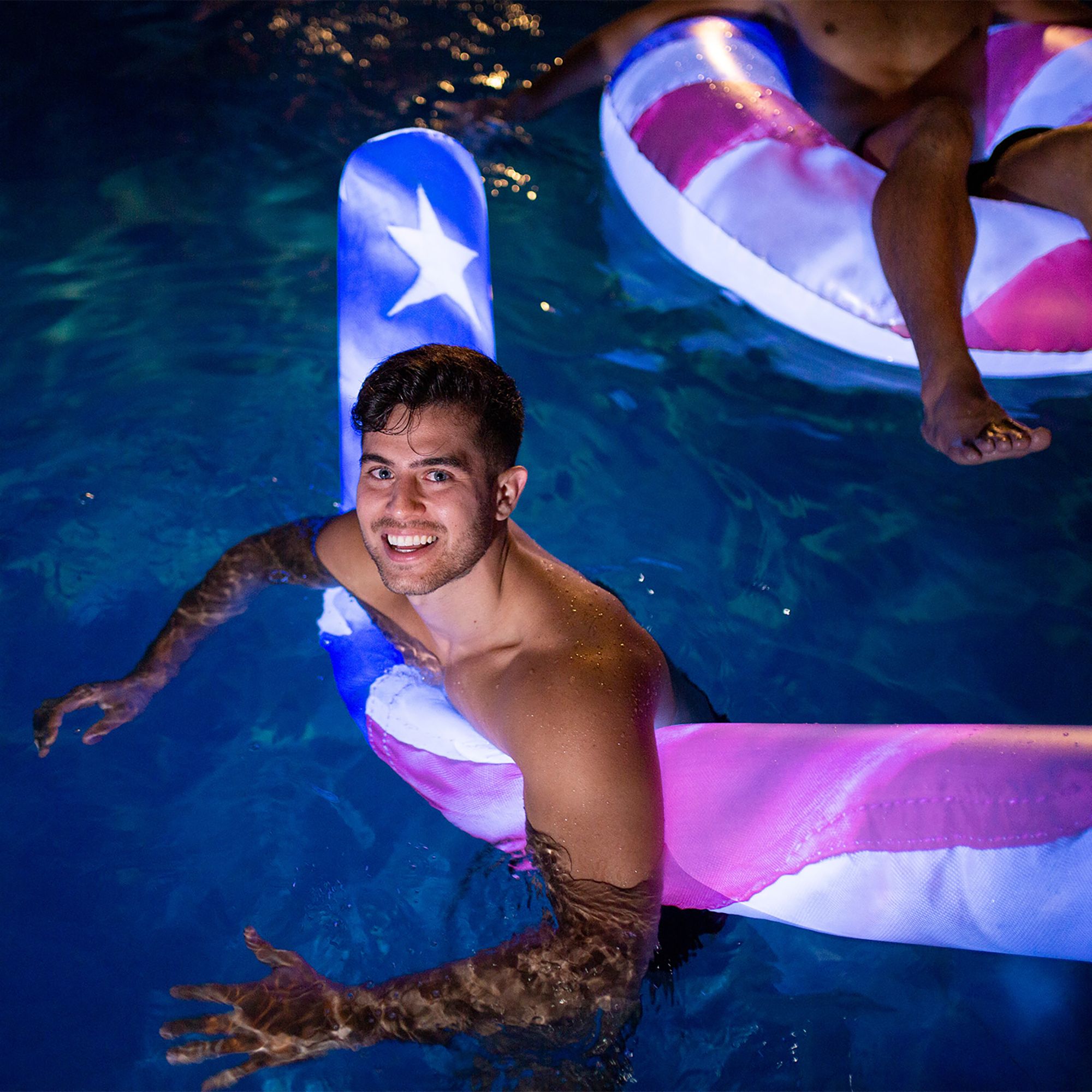 PoolCandy Stars Stripes LED Illuminated Super Pool Noodle