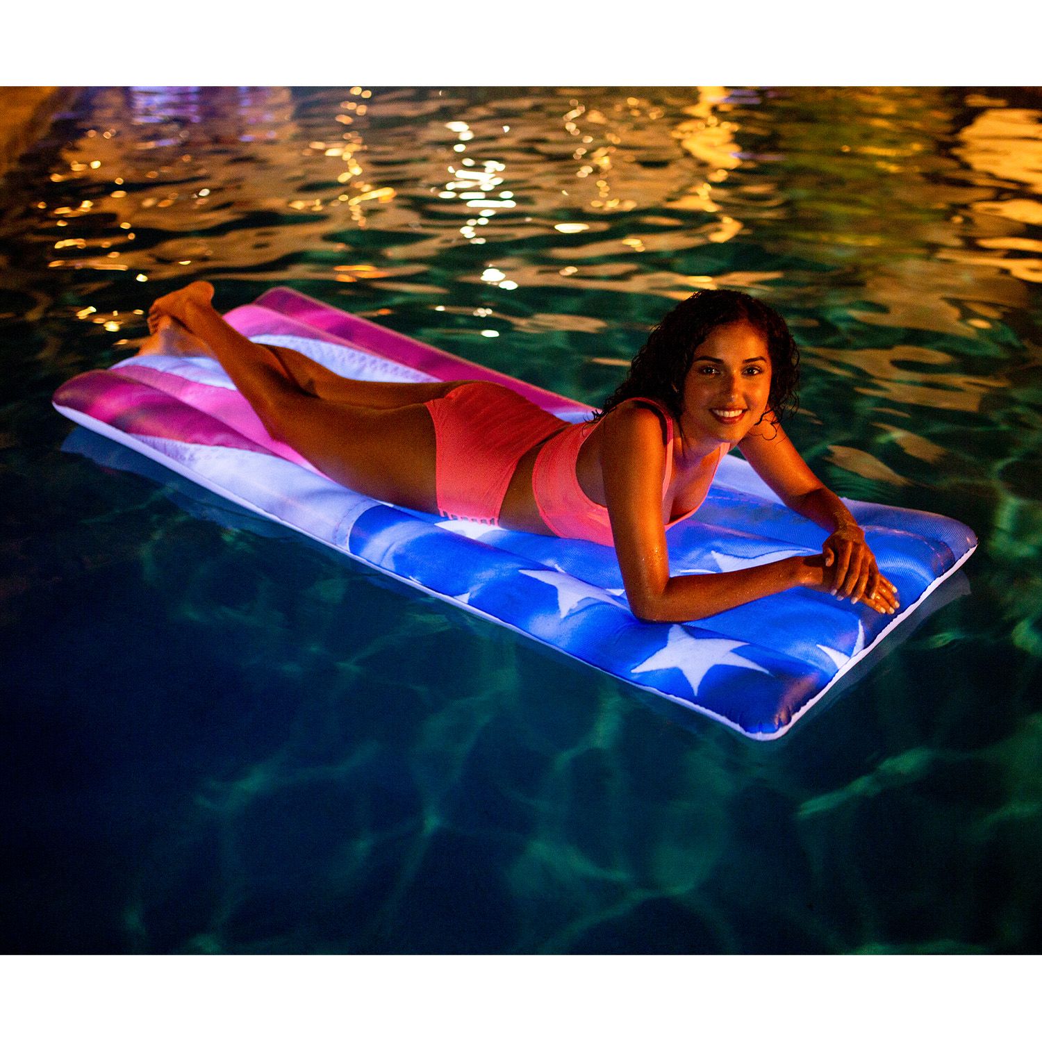PoolCandy 74" LED Deluxe Pool Raft product image