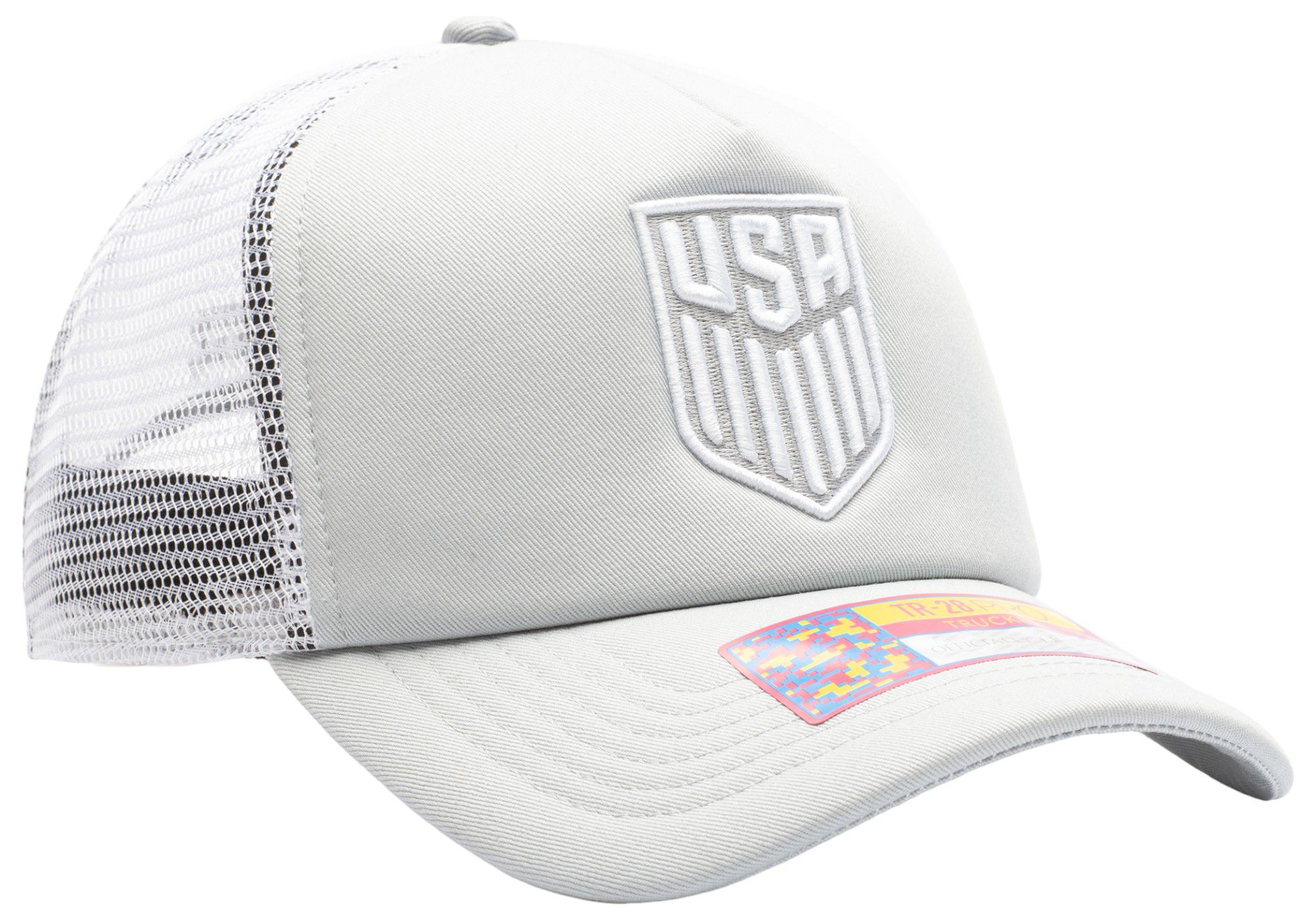 Fan Ink Adult USMNT Fog Grey Adjustable Trucker Hat product image