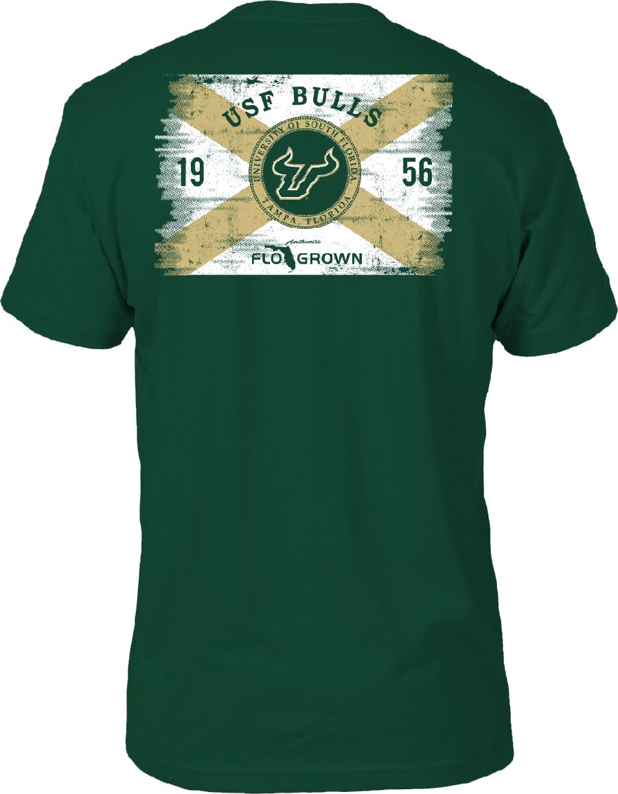 FloGrown Men's South Florida Bulls Green Washed Flag T-Shirt product image