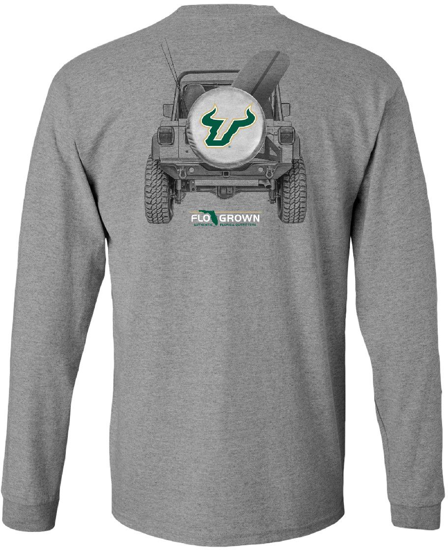 FloGrown Men's South Florida Bulls Grey Beach Bound Long Sleeve T-Shirt product image