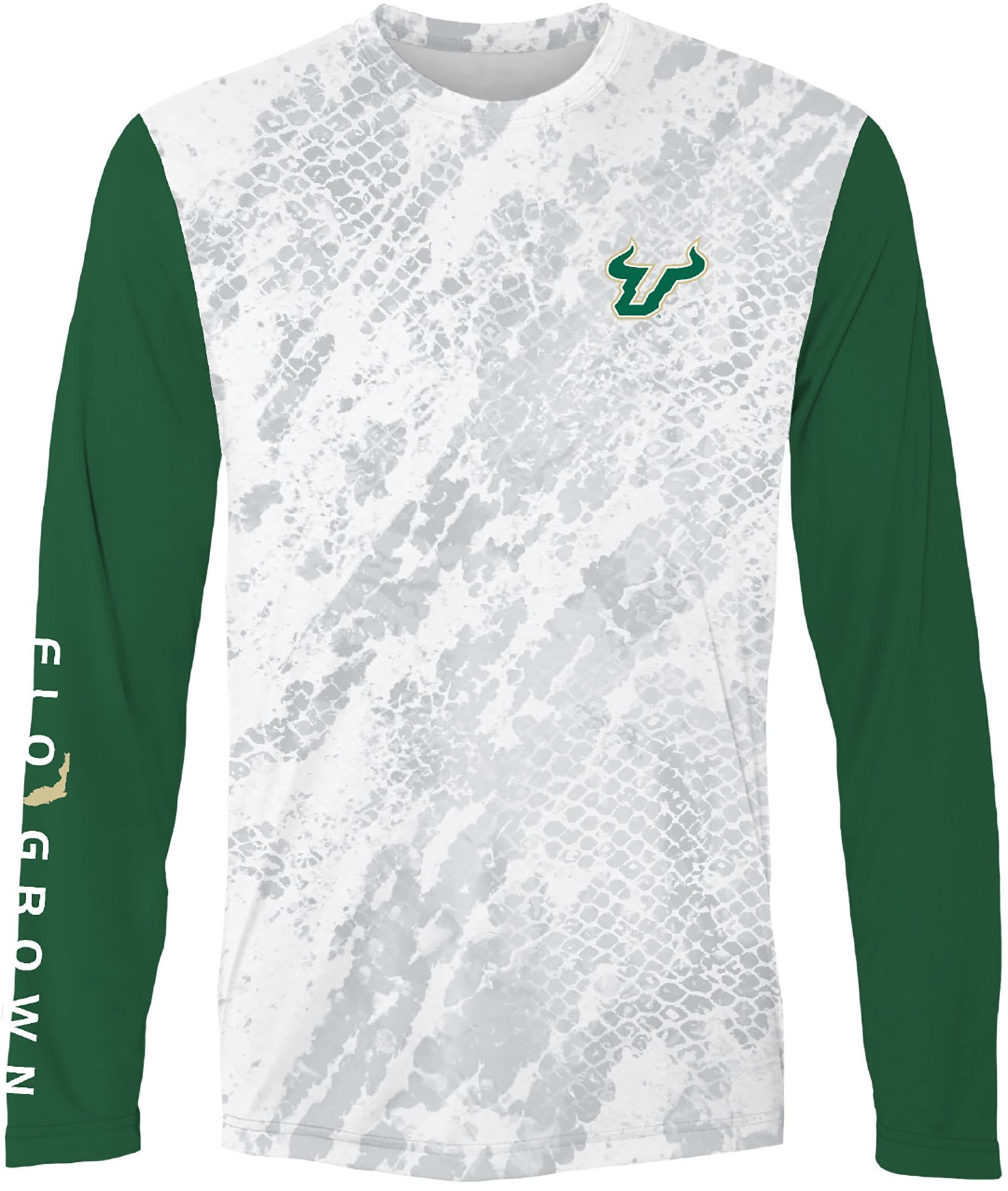 FloGrown Men's South Florida Bulls Grey Camo Long Sleeve T-Shirt