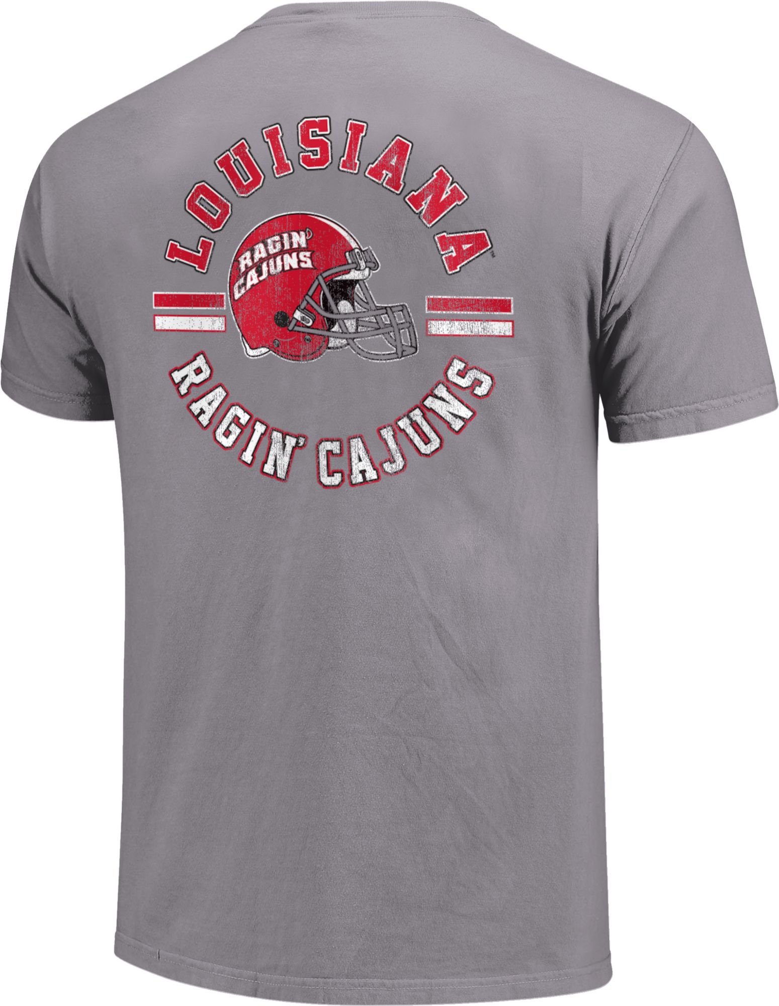 Image One Men's Louisiana-Lafayette Ragin' Cajuns Grey Helmet Arch T-Shirt product image